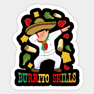 Mexican Food Lover Men Burrito Chef Gift Burrito Sticker